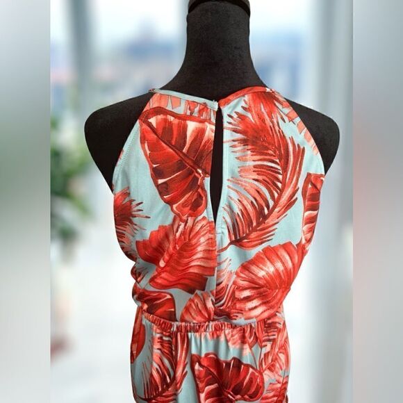 VICI MAISON TARA Tropical Halter Tiered Max Dress Size 16 - Picture 9 of 15